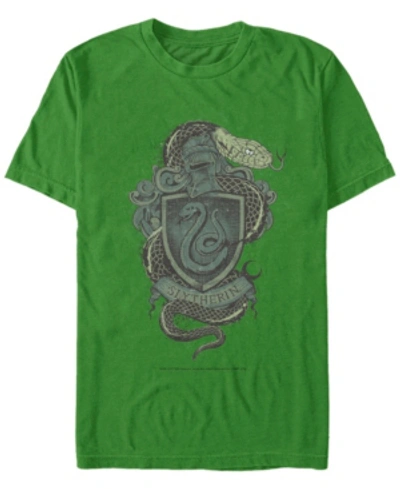Fifth Sun Men's Slytherin Crest Short Sleeve Crew T-shirt In Kelly Heather