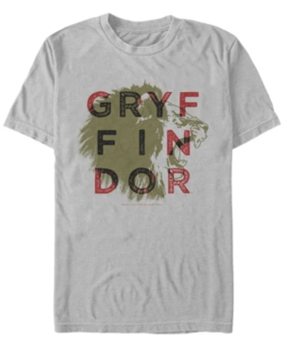 Fifth Sun Harry Potter Men's Gryffindor Lion Roar Short Sleeve T-shirt In Gray