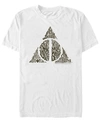 Fifth Sun Harry Potter Men's Deathly Hallows Text Symbol Short Sleeve T-shirt In White
