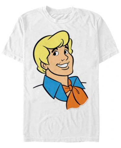 Fifth Sun Scooby-doo Men's Fred Big Face Costume Short Sleeve T-shirt In White