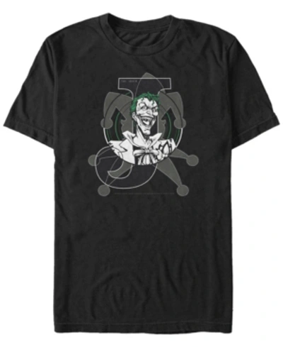 Fifth Sun Dc Men's Batman The Joker Card Short Sleeve T-shirt In Black