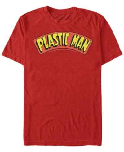 Fifth Sun Dc Men's Plastic Man Text Logo Short Sleeve T-shirt In Red