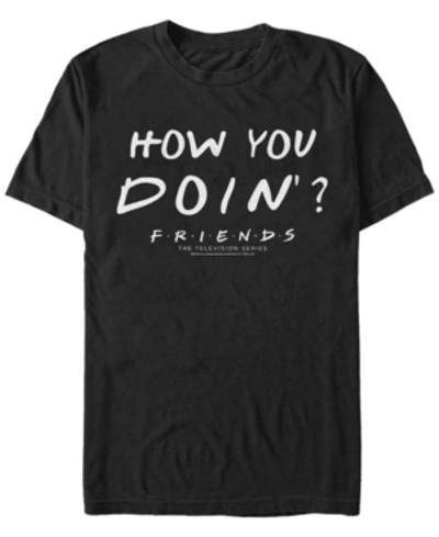 Fifth Sun Friends Men's Joey Tribbiani How You Doin Quote Short Sleeve T-shirt In Black