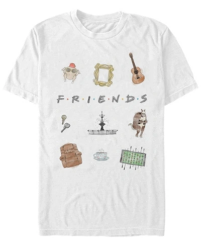 Fifth Sun Friends Men's Sketch Icons Short Sleeve T-shirt In White