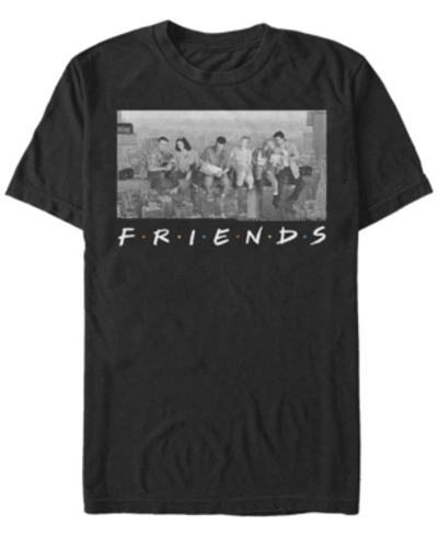 Fifth Sun Friends Men's City Skyline Group Portrait Short Sleeve T-shirt In Black
