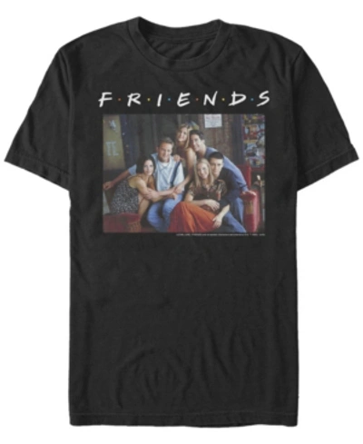 Fifth Sun Friends Men's Central Perk Couch Group Portrait Short Sleeve T-shirt In Black
