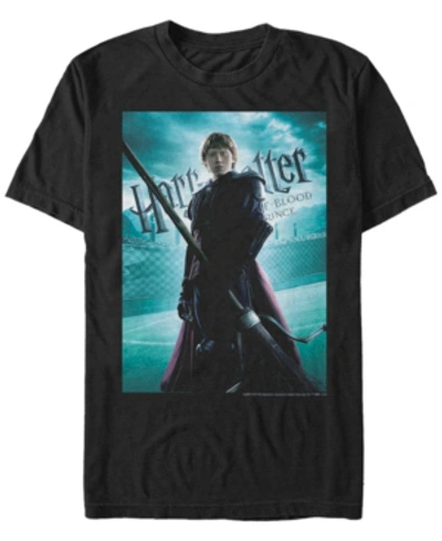 Fifth Sun Harry Potter Men's Ron Quidditch Poster Short Sleeve T-shirt In Black