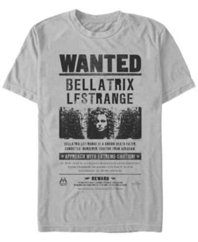 Fifth Sun Harry Potter Men's Bellatrix Lestrange Wanted Poster Short Sleeve T-shirt In Silver-tone