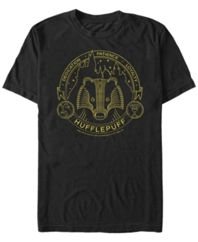 Fifth Sun Harry Potter Men's Hogwarts House Animals Mystic Wash Shield Short Sleeve T-shirt In Black