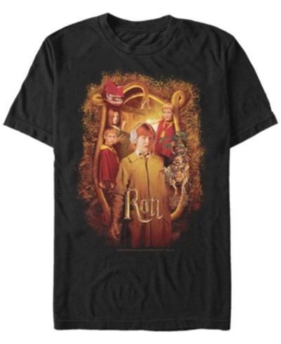 Fifth Sun Harry Potter Men's Chamber Of Secrets Ron Weasley Siblings Poster Short Sleeve T-shirt In Black