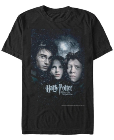 Fifth Sun Harry Potter Men's Prisoner Of Azkaban Harry Ron Hermione Poster Short Sleeve T-shirt In Black