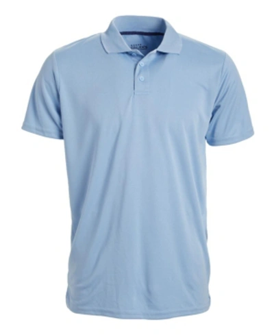 Galaxy By Harvic Men's Tagless Dry-fit Moisture-wicking Polo Shirt In Light Blue