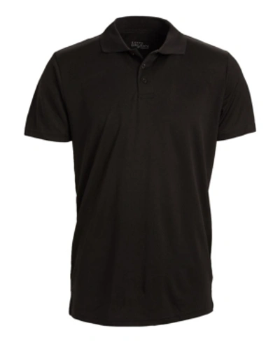 Galaxy By Harvic Men's Tagless Dry-fit Moisture-wicking Polo Shirt In Black