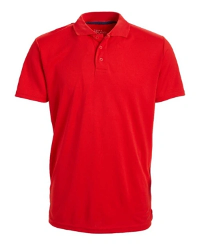 Galaxy By Harvic Men's Tagless Dry-fit Moisture-wicking Polo Shirt In Red