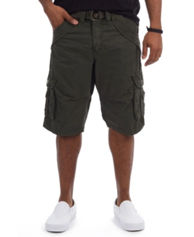 X-ray Men's Belted Double Pocket Cargo Shorts In Charcoal
