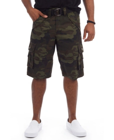 X-ray Belted Snap Button Cargo Shorts In Olive