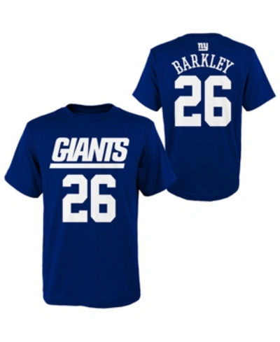 Outerstuff Kids' Big Boys Saquon Barkley New York Giants Mainliner Player T-shirt In Lightblue