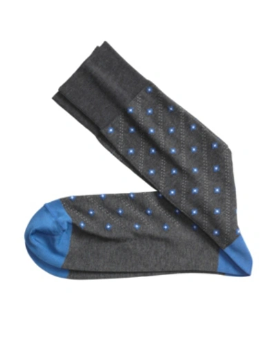 Johnston & Murphy Floating Diamond Pattern Socks In Charcoal