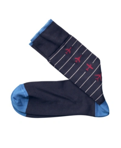 Johnston & Murphy Airplanes Socks In Navy