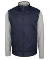 Cutter & Buck Response Hybrid Overknit Quarter Zip Pullover In Navy