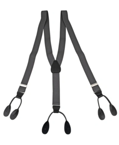 Status Men's Button-end Suspenders In Charcoal