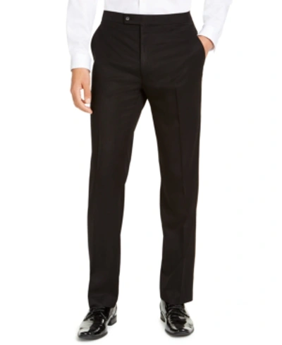 Alfani Men's Classic-fit Stretch Black Tuxedo Pants, Created For Macy's