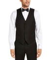 Alfani Men's Classic-fit Stretch Black Tuxedo Vest, Created For Macy's In Black