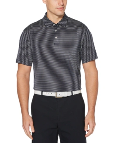 Pga Tour Men's Short Sleeve Feeder Stripe Polo Golf Shirt In Peacoat