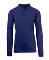 Galaxy By Harvic Men's Long Sleeve Pique Polo Shirt In Navy