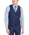 Alfani Men's Classic-fit Stretch Solid Suit Vest, Created For Macy's In Blue