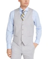 ALFANI MEN'S CLASSIC-FIT STRETCH GRAY SOLID SUIT VEST, CREATED FOR MACY'S