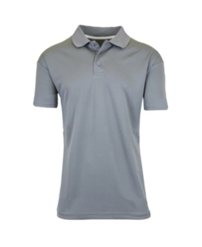 Galaxy By Harvic Men's Tagless Dry-fit Moisture-wicking Polo Shirt In Grey