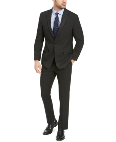 Izod Men's Classic-fit Suits In Black Pindot