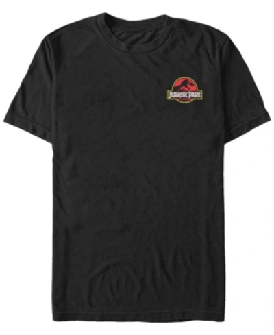 Fifth Sun Jurassic Park Men's Logo Red Yellow Pocket Short Sleeve T-shirt In Black