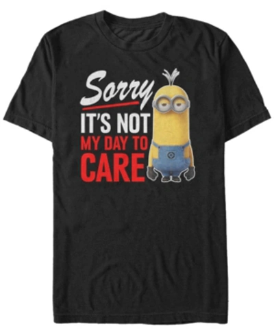 Fifth Sun Minions Men's Sorry Not My Day To Care Short Sleeve T-shirt In Black