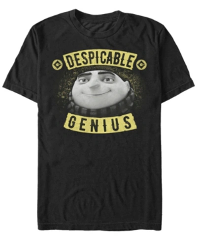 Fifth Sun Minions Men's Gru Despicable Genius Short Sleeve T-shirt In Black