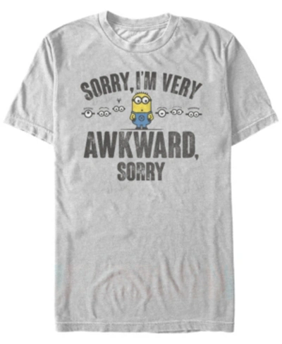 Fifth Sun Minions Men's Sorry I'm Awkward Short Sleeve T-shirt In Heather Gr