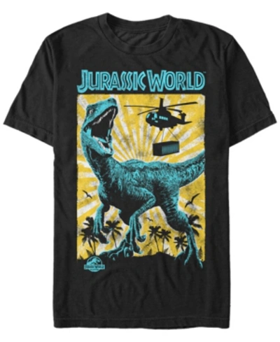 Fifth Sun Jurassic World Fallen Kingdom Men's T-rex Color Pop Retro Poster Short Sleeve T-shirt In Black