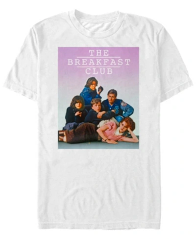 Fifth Sun The Breakfast Club Men's Group Pose Faded Background Short Sleeve T-shirt In White