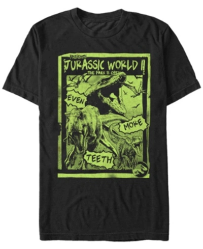 Fifth Sun Jurassic World Fallen Kingdom Men's T-rex Neon Green Poster Short Sleeve T-shirt In Black