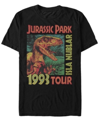 Fifth Sun Jurassic Park Men's Isla Nublar 1993 Tour Poster Short Sleeve T-shirt In Black