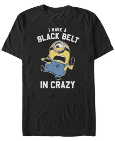 Fifth Sun Minions Men's Black Belt In Crazy Short Sleeve T-shirt