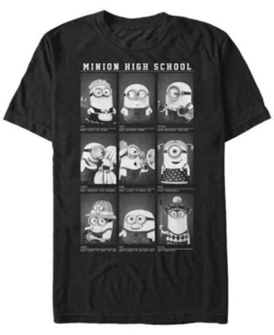 Fifth Sun Minions Men's High School Photos Short Sleeve T-shirt In Black