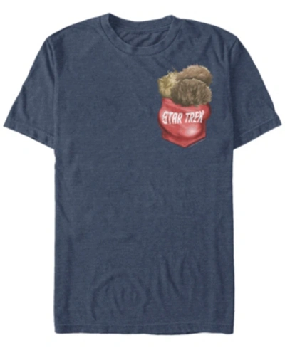 Fifth Sun Star Trek Theâ Original Series Men's Pocket Of Tribbles Short Sleeve T-shirt In Navy Heath