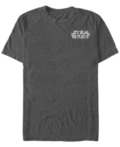 Fifth Sun Star Wars Men's Comic Book Text Left Chest Logo Short Sleeve T-shirt In Charcoal H