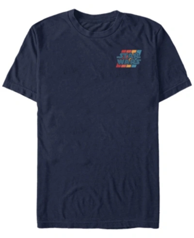 Fifth Sun Star Wars Men's Left Chest Rainbow Logo Short Sleeve T-shirt In Navy