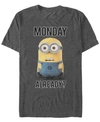 Fifth Sun Minions Men's Bob Monday Already Short Sleeve T-shirt In Charcoal H