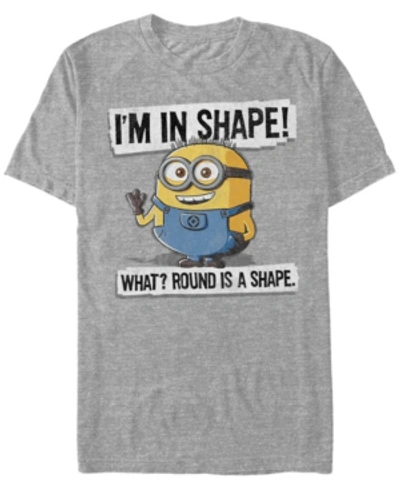 Fifth Sun Minions Men's Round Is A Shape Bob Short Sleeve T-shirt In Gray