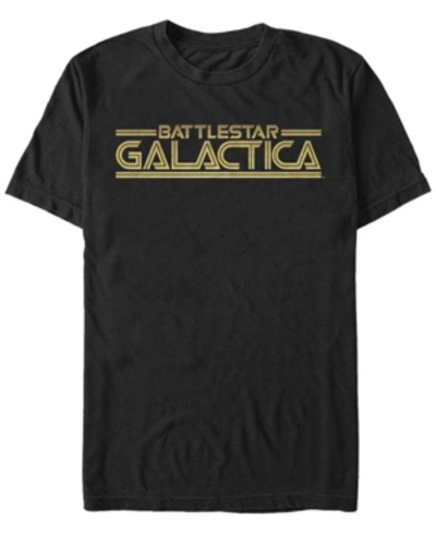 Fifth Sun Battlestar Galactica Men's Retro Gold Logo Short Sleeve T-shirt In Black