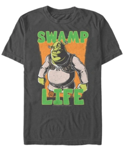 Fifth Sun Shrek Men's Swamp Life Poster Short Sleeve T-shirt In Charcoal